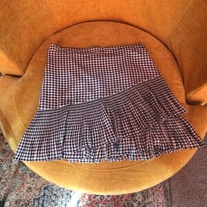 Ann Taylor Gingham Print Midi Skirt